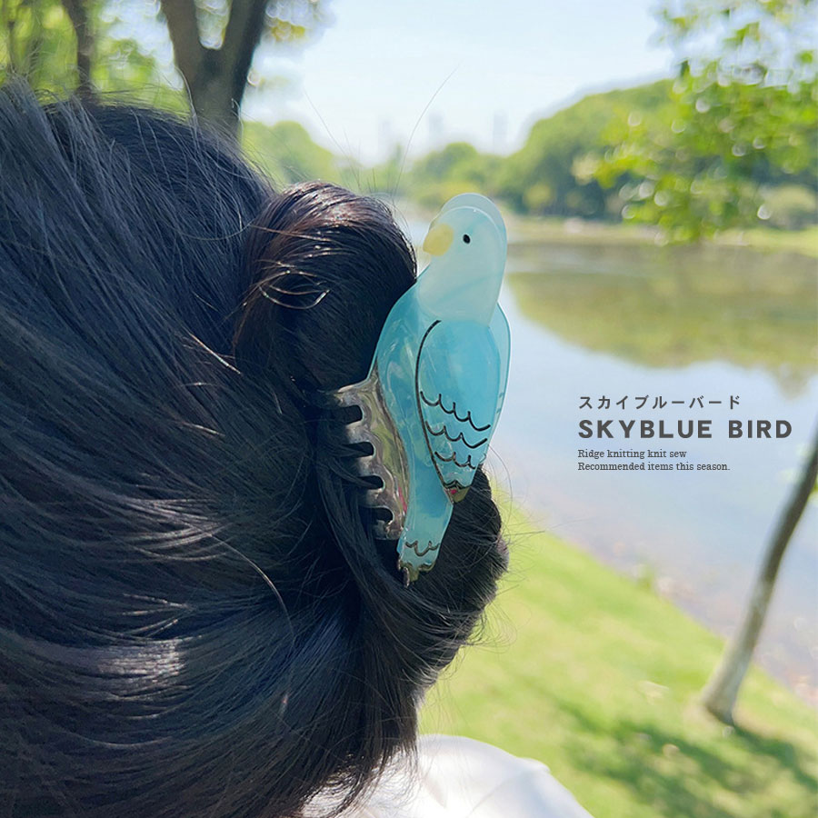 鳥 バード ヘアクリップ バンスクリップ 鳥モチーフ アセテート