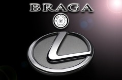 レクサス エンブレム メタル製 レクサス LX用 (LEXUS 文字) カスタムロゴエンブレム2色