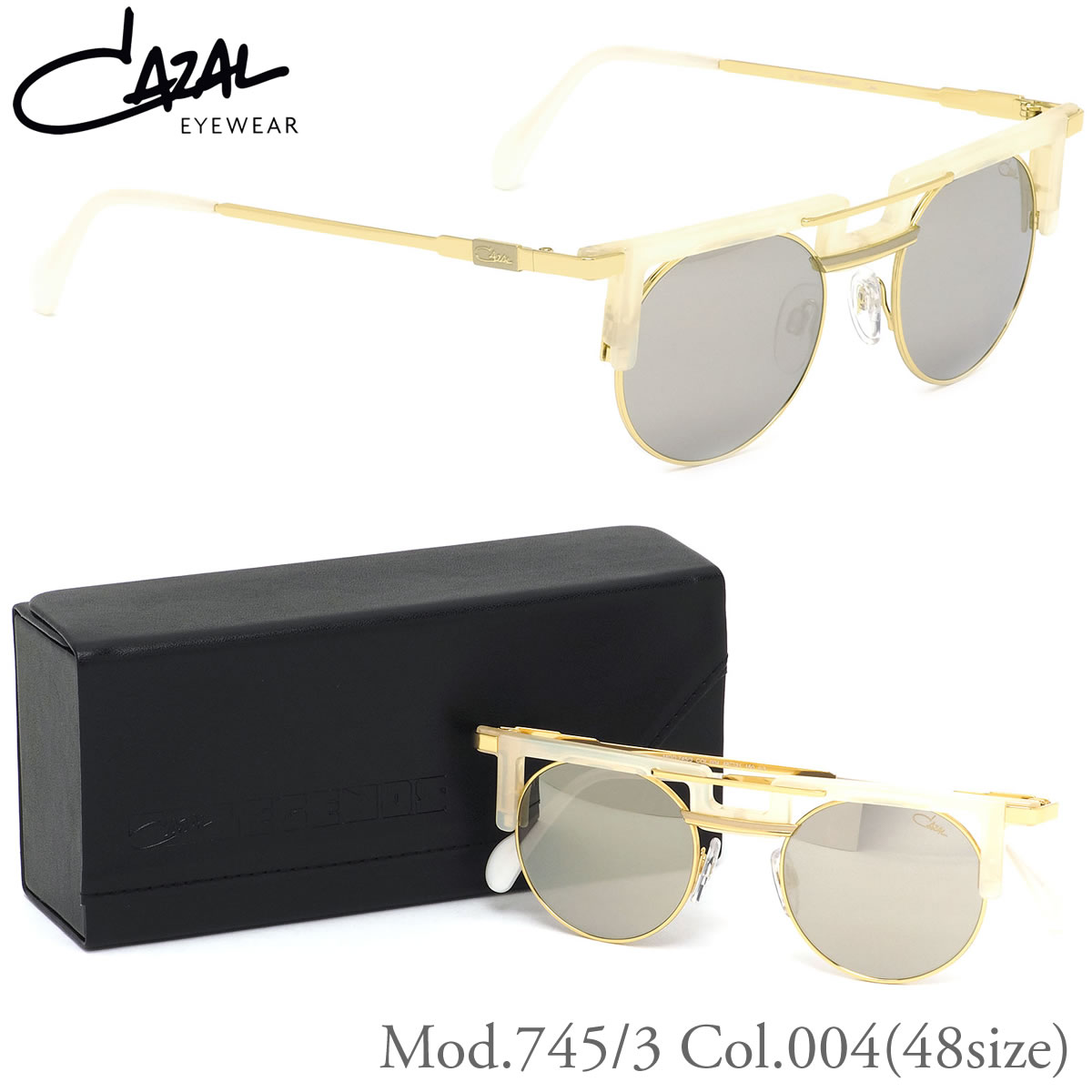 Cazal ラウンド型サングラス メタルフレーム