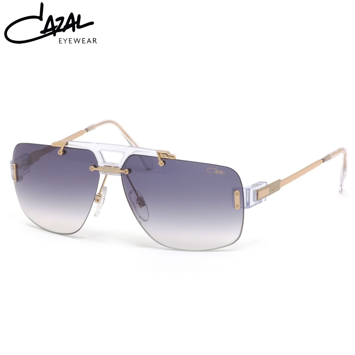 CAZAL カザール サングラス リムレス  グラデーション ロゴ ゴールド 楽天市場】CAZAL カザール サングラス クリア ブルー