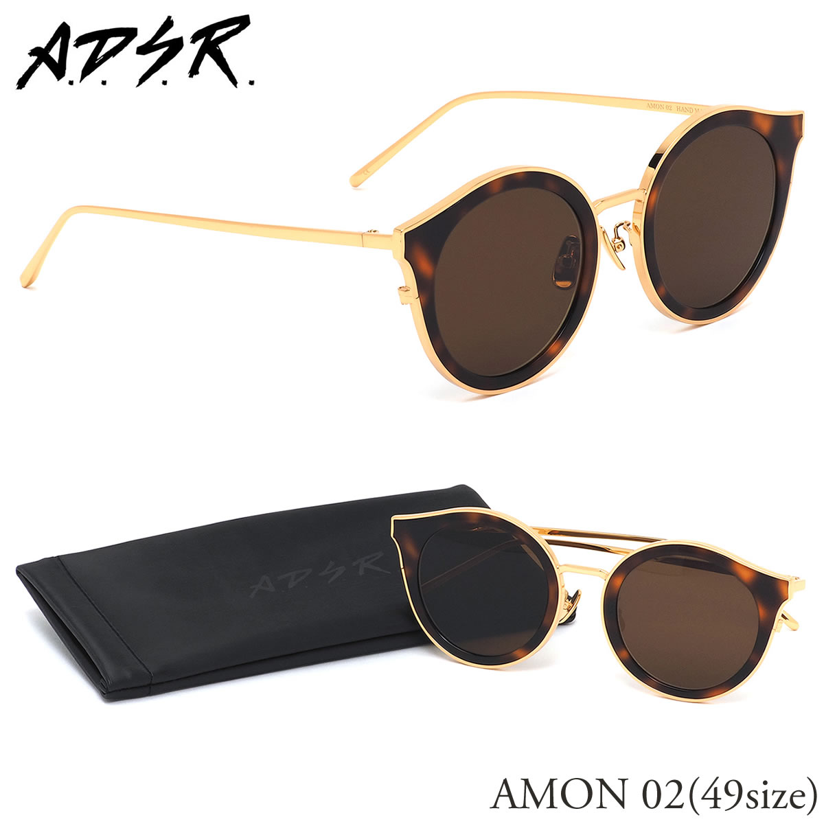 ADSR ラウンド型サングラス ゴールド/ブルー ADSR ラウンド型サングラス ゴールド/ブルー ADSR ラウンド型