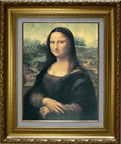 【世界の名画】 レオナルド・ダ・ヴィンチ 『モナ・リザ』複製画　額入り　レプリカ 世界の複製名画】ダ・ヴィンチ「モナ・リザ」