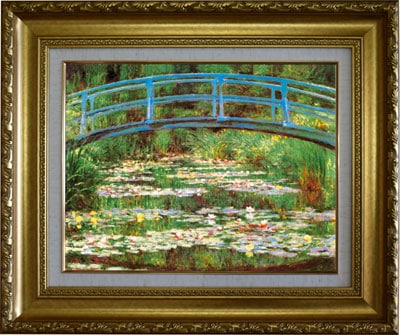 睡蓮 ジヴェールニーの日本の橋 モネ 6号 立体複製名画 額装 油彩画風直筆仕上 世界の複製名画】モネ「ジヴェルニーの日本の橋」