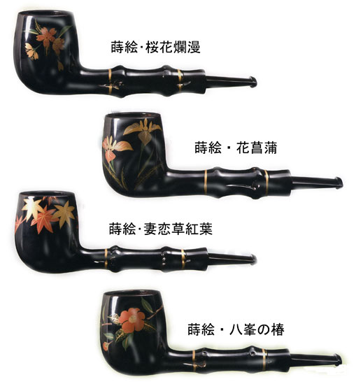 ツゲ 蒔絵四季花木紋様組 | ○パイプ,ツゲ | 喫煙具専門店ラ