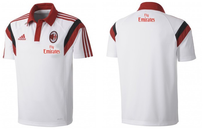 ACミラン adidas ポロシャツ ホワイト スペイン市場独占！14/15 A.C.