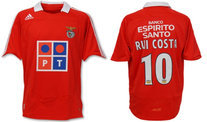 ルイコスタ　ベンフィカ　adidas　ユニフォーム　赤　10番　ルイ・コスタ ルイ・コスタ ベンフィカ ユニフォーム 10 ルイコスタ 赤 白 adidas