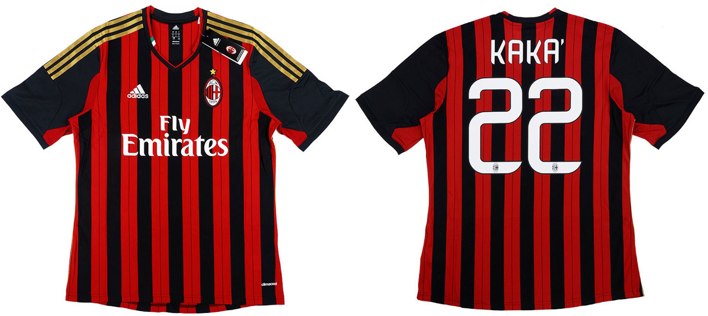 13-14 ACミラン KAKA' 22番 長袖 シャツ AC Milan 2013-2014 Kaka #22