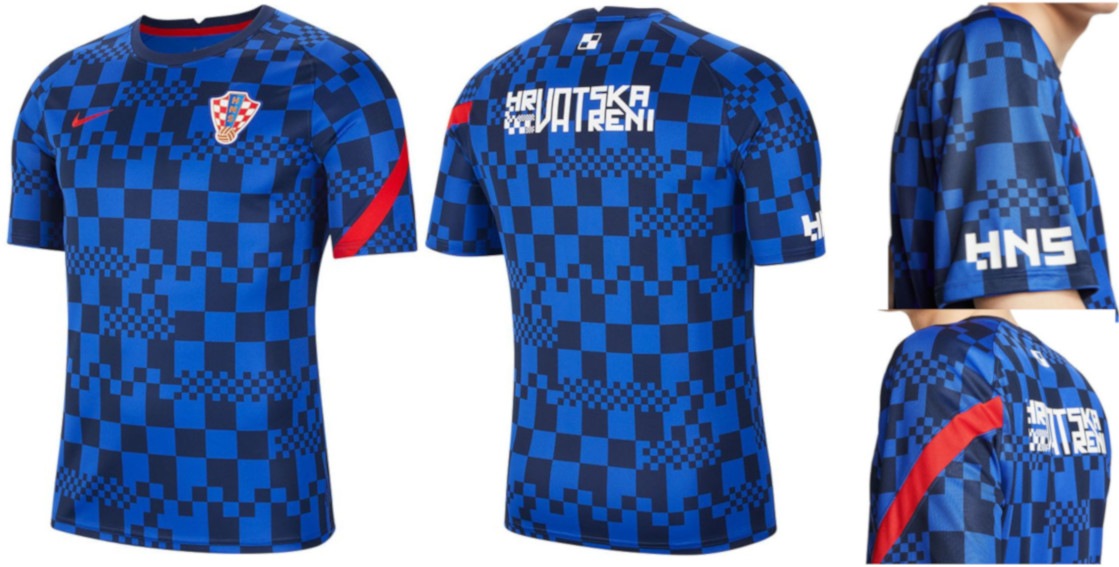 クロアチア代表 プレマッチトップ フルスポンサー 海外M - 通販
