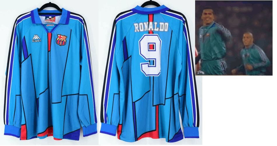 バルセロナ 96/97 ホーム ユニフォーム #9 ロナウド 長袖 バルセロナ 96/97 ホーム ユニフォーム #9 ロナウド 長袖 FC