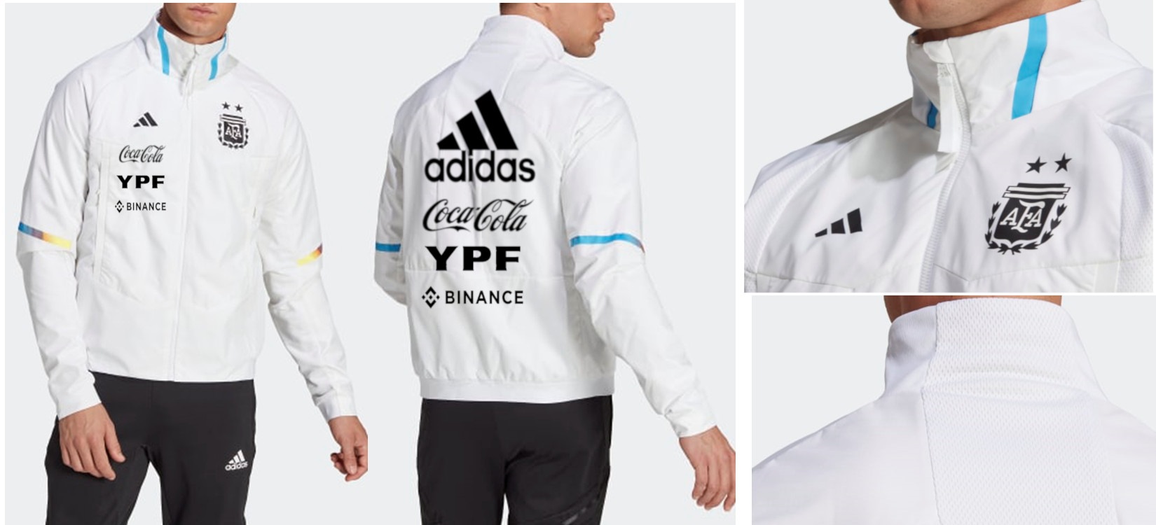 未使用　adidas　アルゼンチン代表　アンセムジャケット　フルスポンサー 世界市場独占！W杯2022年 アルゼンチン代表・オフィシャル