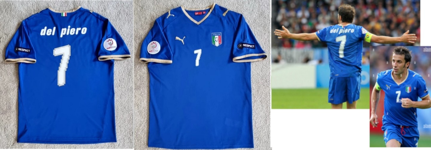正規品　Puma イタリア代表 DEL PIERO 7番ジャージ 2006 イタリア代表 DEL PIERO 7 シャツ XL 正規品 Puma イタリア代表 DEL