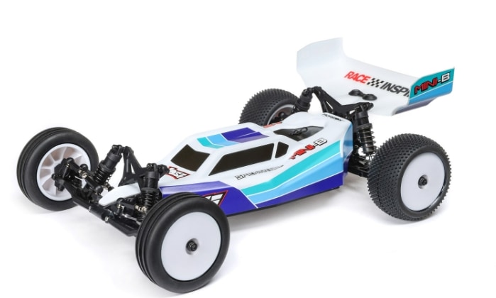 Losi Mini-B RTR 1/16 2WD バギー - イエロー/ホワイト 1/16 Mini-B 2S 2WD RTR Brushless Buggy (Battery & Charger