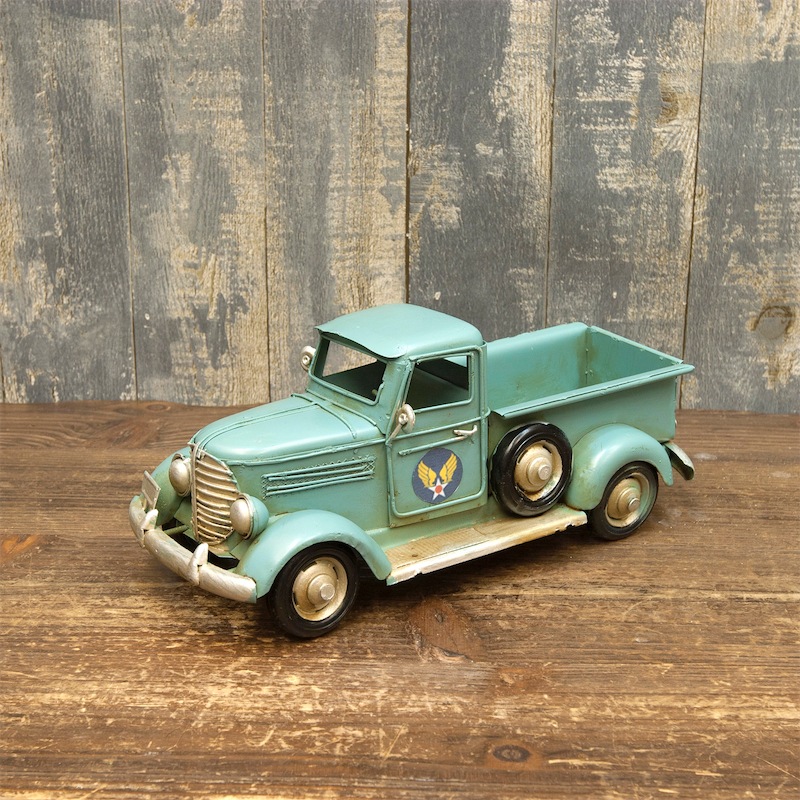 ブリキ　トラック　車　年代物　ヴィンテージ　約13cm×約6cm ヴィンテージカー[Truck] BLUEの卸向け通販｜秋月貿易オンライン