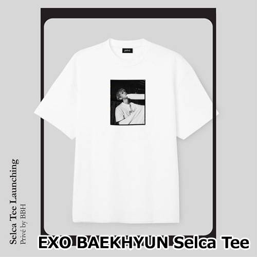 EXO prive✕ベッキョン  コラボ Tシャツ
レディースLサイズ EXO SMTOWN GIFTSHOP OFFICIAL GOODS BAEKHYUN PRIVE Selca Tee