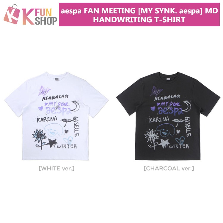 【希望者のみラッピング無料】 予約】aespa HANDWRITING T-SHIRT_Beyond LIVE MY SYNK. aespa アイドル