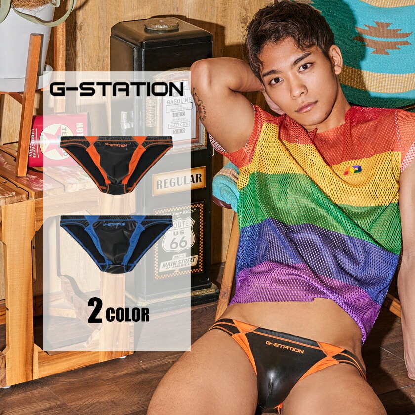 G-STATION 競泳水着 競パン　G2544M G-Station/ジーステーション バイカラー 競泳水着風スイムウェア