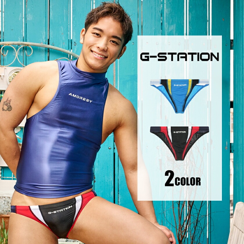 G-STATION 競泳水着 競パン　G2544M G-Station/ジーステーション バイカラー 競泳水着風スイムウェア