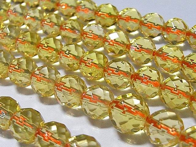 シトリン ラウンドカット◇ 連販売 約8mm(天然石加熱) ビーズ 