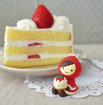 ピンクのケーキ型置物 マスコット付き きらきらくまちゃんのファーストバースデーケーキ(ピンク) 4号