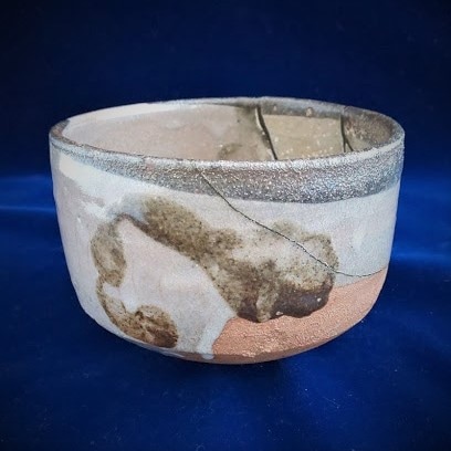 絵唐津 半筒 茶碗 呼継 古箱有り sold out | 古陶,日本の古陶