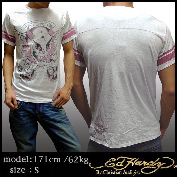 Ed Hardy tシャツ EdHardy ピグメント加工ロンTEE メンズ