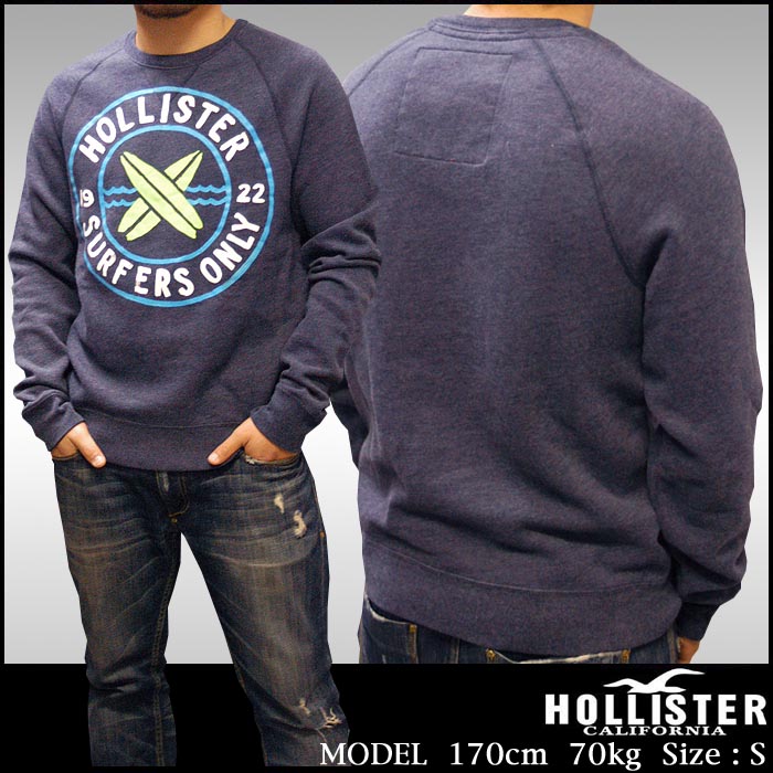 HOLLISTER ホリスター メンズ ★ 正規 商品 ★ 長袖 トレーナー SURFERS ONLY BIG ネイビー スウェット ロンT  ヴィンテージ カジュアル インポート ファッション アメカジ サーフ スタイル 好きに♪-セレクトショップ クルーズ世田谷 メンズ ブランド