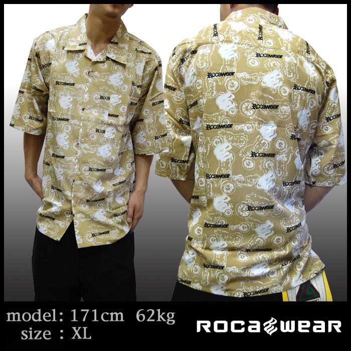 ROCAWEAR ロカウェア メンズ 半袖シャツ バイク カーキ ストリート HIPHOP ファッション スタイル ヒップホップ ダンス ウェア  ブランド B系 B-Boy ウェアー 大きいサイズ のコーディネートに♪-セレクトショップ クルーズ世田谷 メンズ ブランド