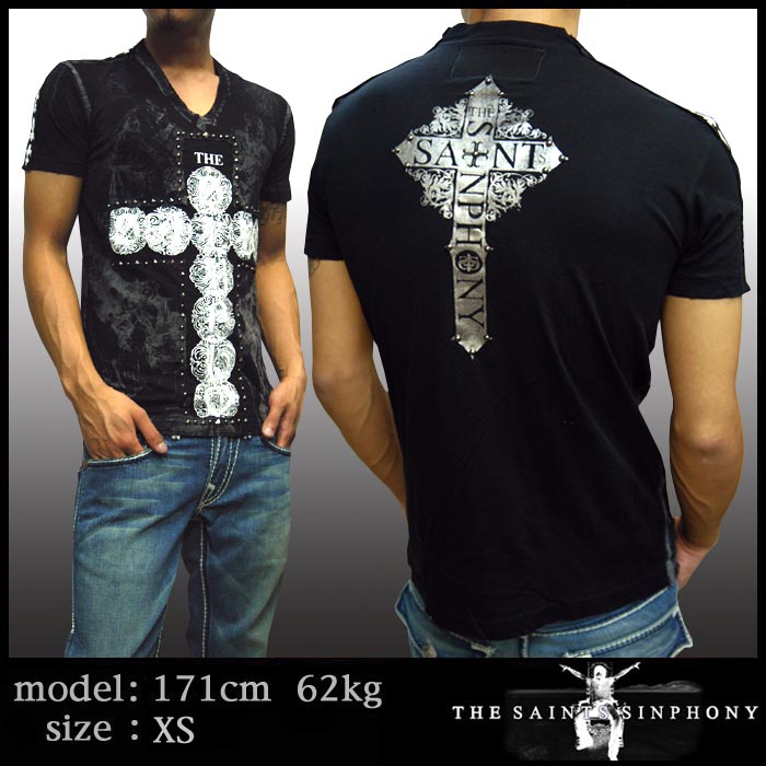 THE SAINTS SINPHONY セインツシンフォニー Vネック Tシャツ メンズ 