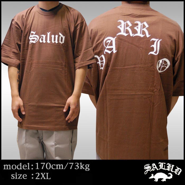 SALUD サルー メンズ 半袖 Tシャツ ブラウン 03 オーバーサイズ 
