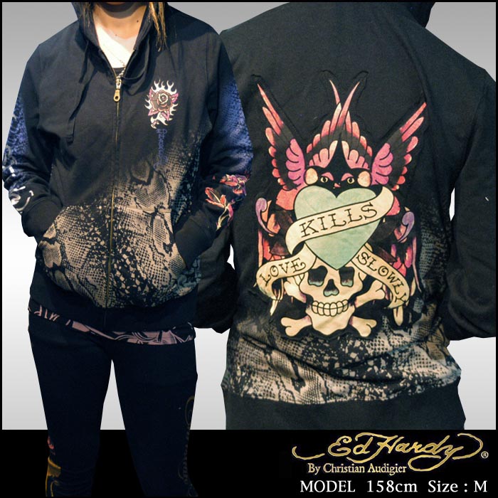 Ed Hardy パーカー　レディース　XS（S）　クリスチャンオードジェー エドハーディー レディース パーカー 200種類の品揃え Ed Hardy