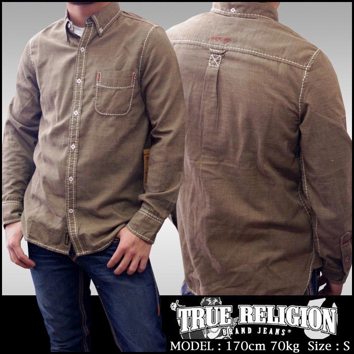 TRUE RELIGION トゥルーレリジョン メンズ コットン 長袖 シャツ 