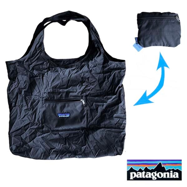 patagonia ブラック エコバッグ おりたたみ 軽量 トート リュック Patagonia パタゴニア 折りたたみ エコバッグ トートバッグ