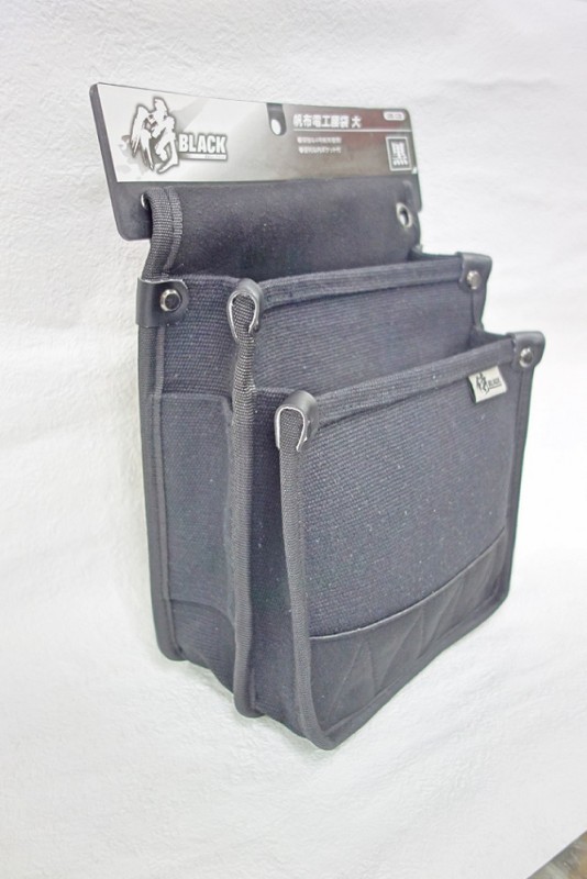 侍ブラック】SRB-32 B 帆布電工袋 大 ブラック 釘袋 腰袋 黒