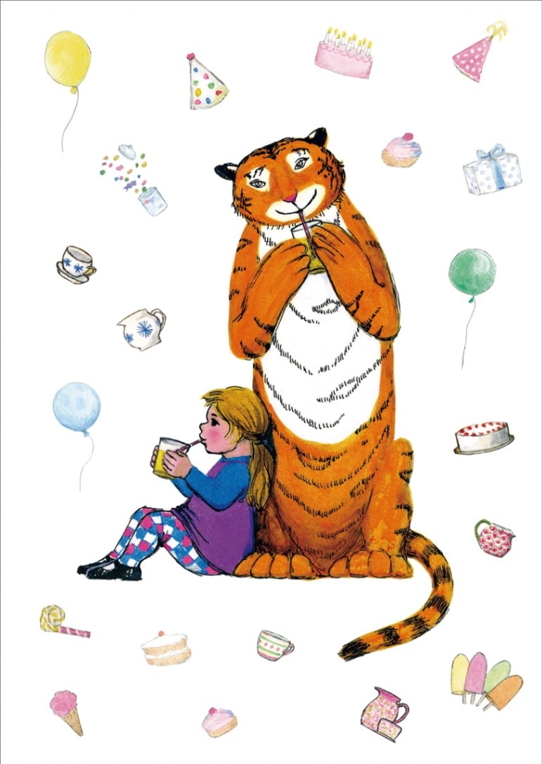 おちゃのじかんにきたとら ポストカード パーティ