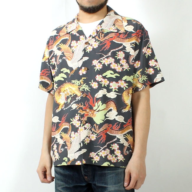 サンサーフ、#和柄# アロハシャツ L SUN SURF(サンサーフ) 和柄アロハシャツ THE TRIANGULAR FIGHT