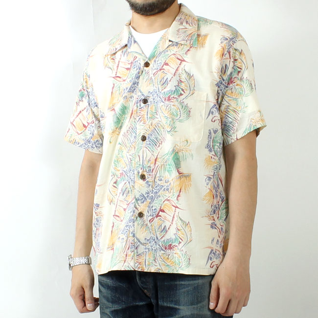 90s vintage LAMUCHACHA アロハシャツ シェル サンゴ SUN SURF サンサーフ アロハシャツ SS39423 SHELL GINGER