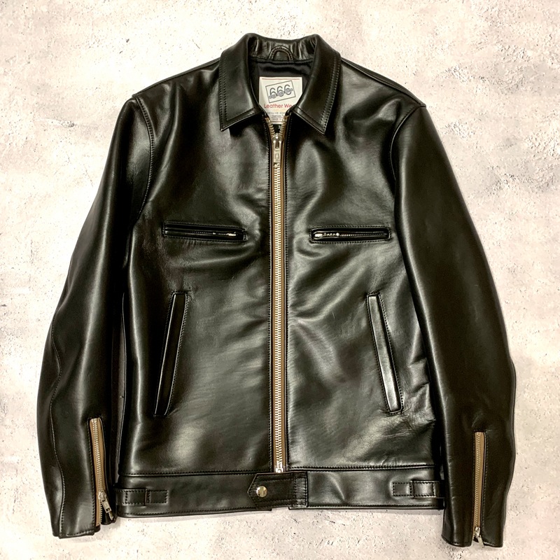 666シングルライダースジャケット
