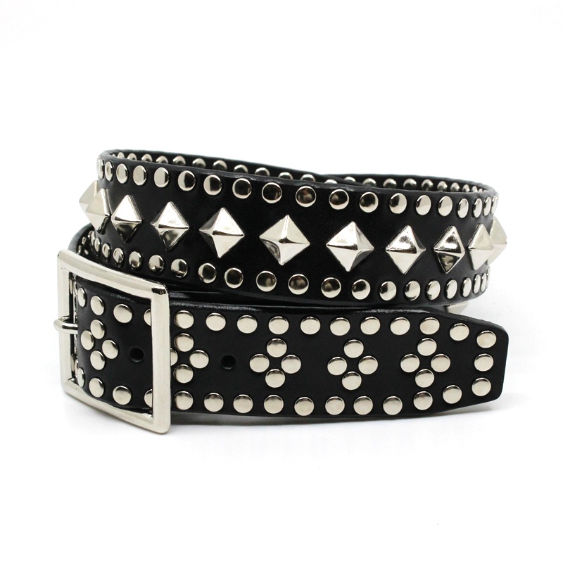 スタッデッドベルト(リベット&スモールピラミッド)-666 ONLINE SHOP スタッデッドベルト(リベット&スモールピラミッド)-666 ONLINE SHOP