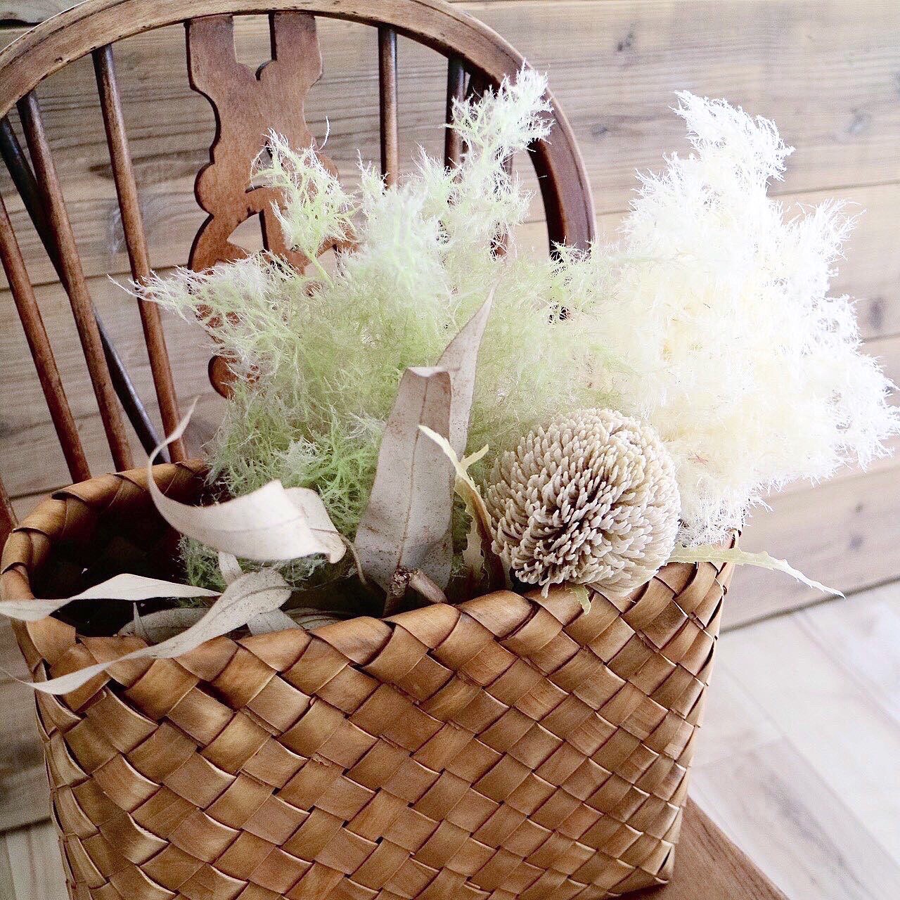 特大ふわふわボリュームスモークツリーのリース❤️ナチュラル リネン