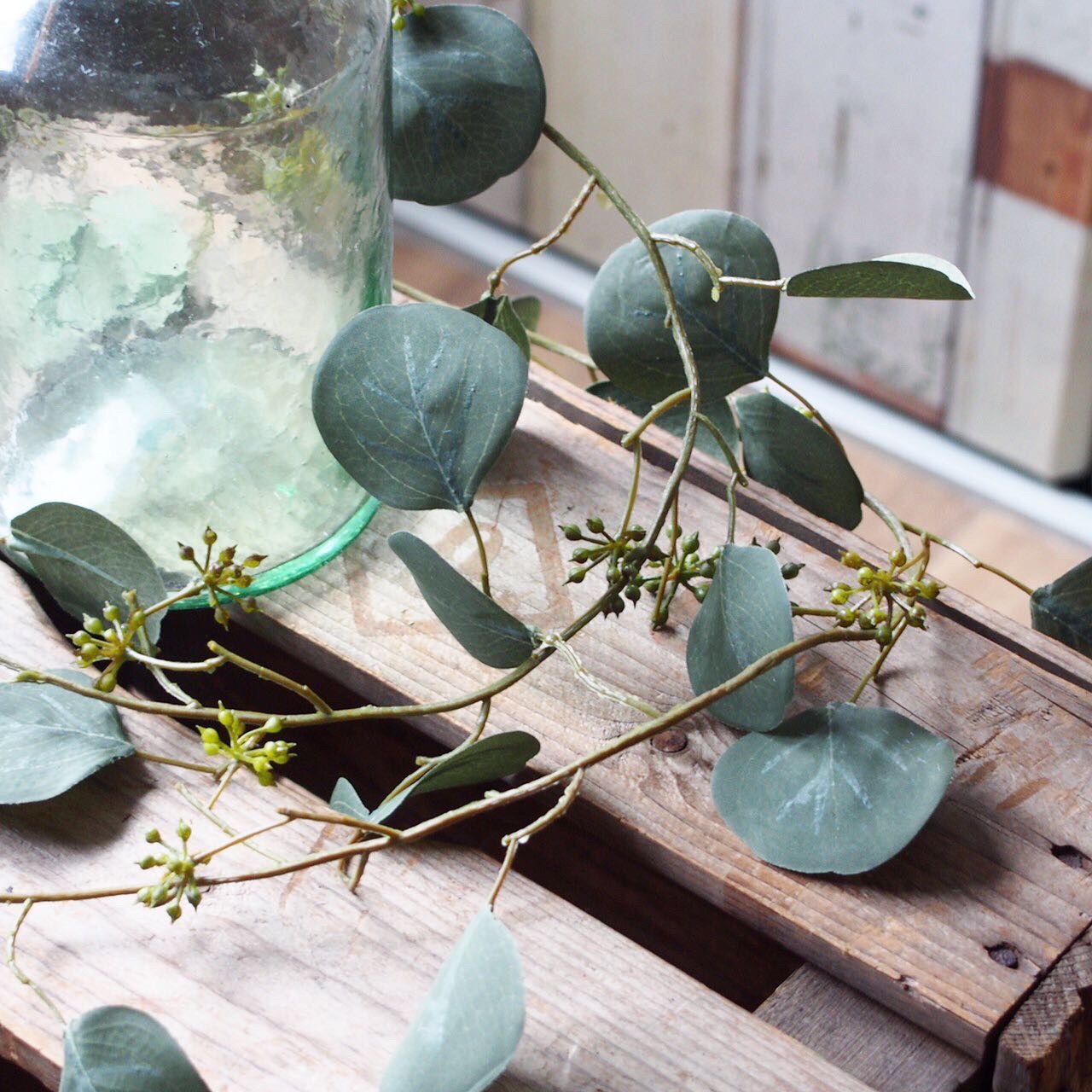 58インチ 木製ビーズガーランド 10個 ユーカリの茎 人工ユーカリの葉 ファームハウスビーズ 素朴な国 祈り ボーホービーズ ウェディングセンターピ 特大木製ビーズガーランド 直径1.6インチの木製ビーズ付き タッセル付き木製ビーズガーランド 装飾ビーズ ファームハウスビーズ ホームデコレーション  (ナチュラルベージュ、58インチ)