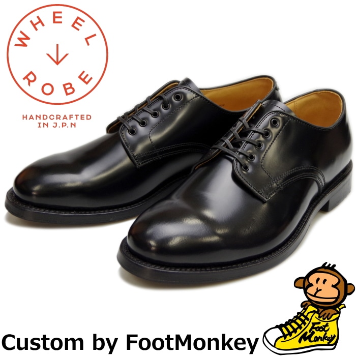 靴 Wheel Robe PLAIN TOE DERBY BLACK 7D WHEEL ROBE（ウィールローブ）PLAIN TOE BLUCHER（プレーントゥ