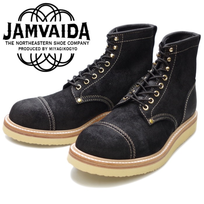 JAMVAIDA 靴 ヤンバイダ JAM0203 BLACK SUEDE レースアップブーツ 