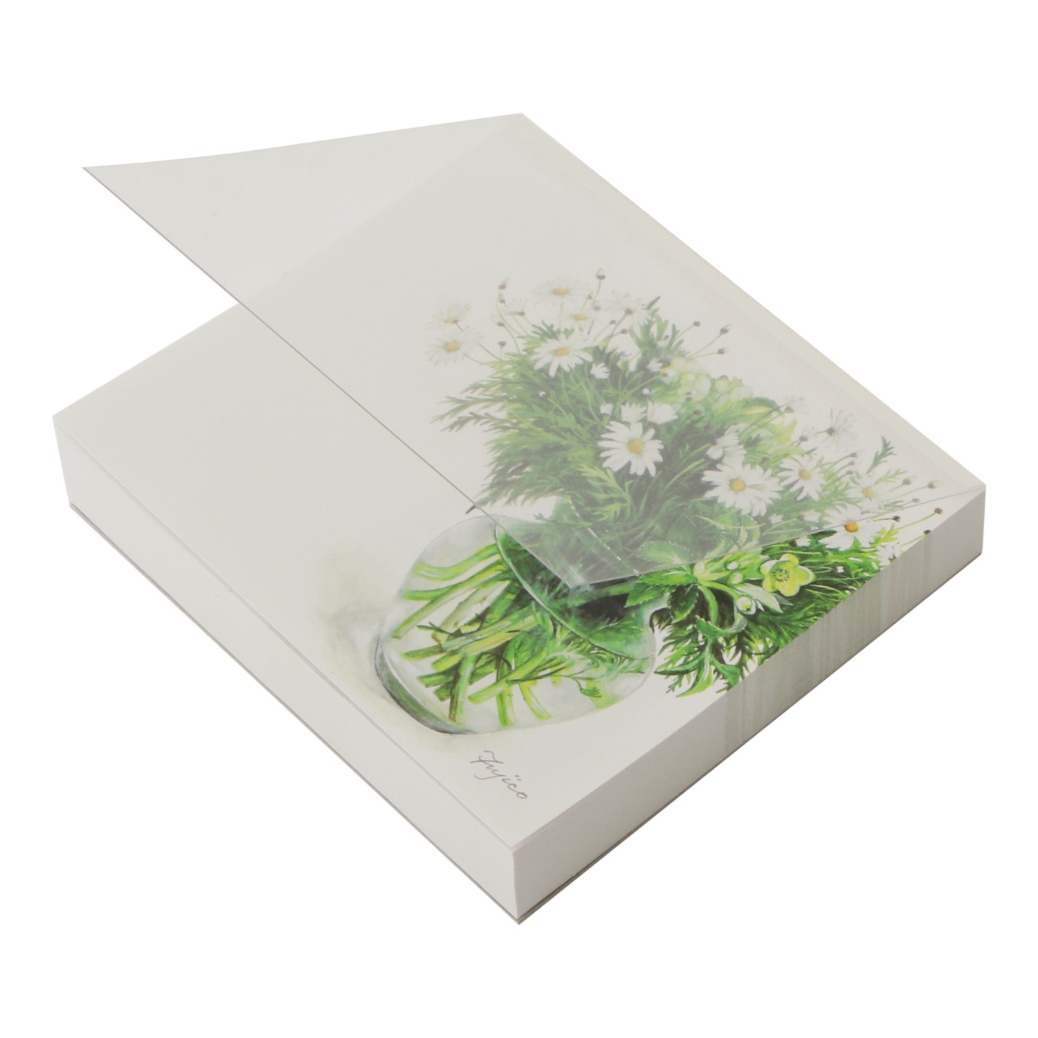ブロックメモ 不二子花瓶と花｜wp-067 | ステーショナリー,メモ