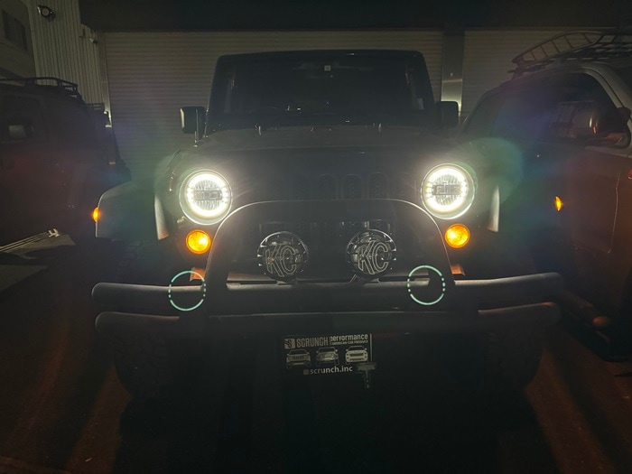 ジープ　ラングラーJL イカリング付きヘッドライト JEEP ジープ ラングラー JL用 イカリング付きLEDヘッドライト