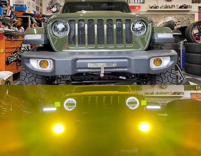 KC HiLiTES フォグランプJEEP ラングラー JK JL ジムニー KC HiLites Flex Era 3 Dual Mode SAE Fog Light Kit, Jeep JK