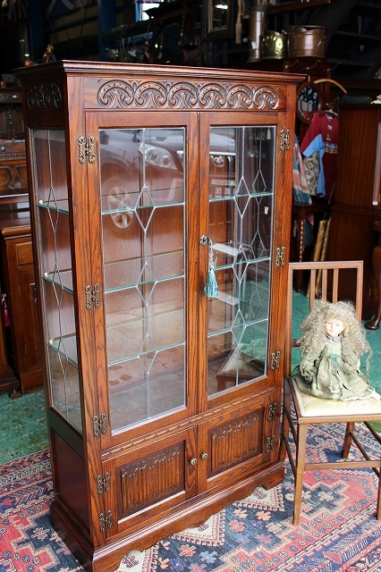 1930年代　イギリスアンティーク　キャビネット　神戸家具　ディスプレイ　本棚 1930年代 イギリスアンティーク キャビネット 神戸家具