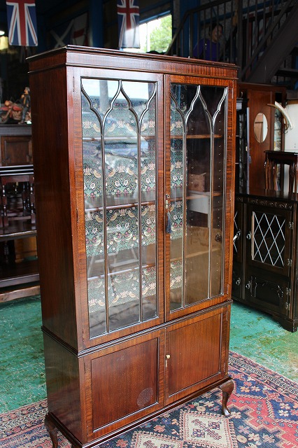 英国製アンティークキャビネット☆マホガニー、ウィリアムモリス