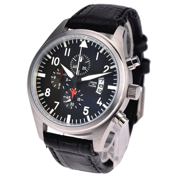 腕時計メンズ PARNIS パーニス パイロットクロノグラフ PN-043S6EN