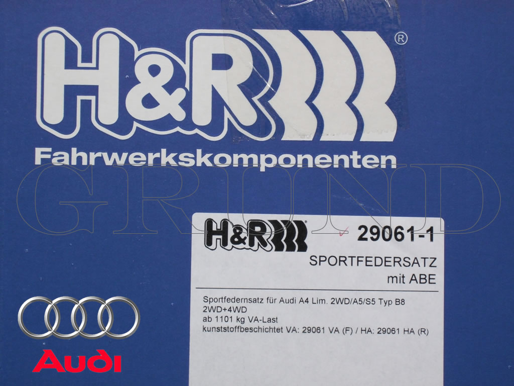 H&R ダウンサス 29061-1【H&R Sport Springs】スポーツ