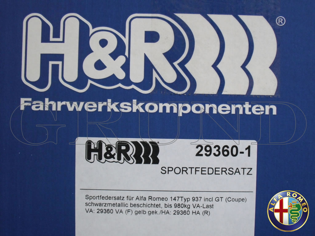 H＆R ダウンサス アルファ 147 1.6/2.0ツインスパーク 937BXB/937AB
